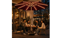 Patio Umbrella with LED Lights Bi-colorColor Outdoor Umbrella with LED Lights Lighted for Homeowners, Cafe Owners, Backyard, Poolside