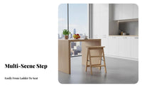 Foldable 3-Step Folding Stool Multipurpose 3-Step Stepladder Multi-Purpose Household Furniture Space-Saving Design for Homeowners, Seniors, Kitchen, Living Room, Closet, Office