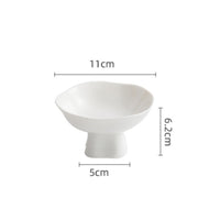Restaurant Grade Ceramic Pedestal Appetizer Dish Elegant Design High Footed Ceramic Serving Bowl Long-Lasting White Flower Shaped Dessert Bowl Easy to Clean for Restaurateurs, Restaurants