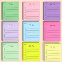 Fluorescent Paper Sticky Notes for Office and Home Schooling Supplies, Removable Reusable Postits for Planning and Students, 9 Color Set 50 Sheets Per
