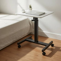 Sturdy Construction Rolling Bedside Computer Desk Space Saving Height Adjustable Laptop Table Mobile Standing Desk for Bedroom, Living Room