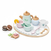 20 Pieces Educational Afternoon Tea Playset Develops Social Skills Afternoon Tea Toy Set Improves Hand-Eye Coordination Pretend Play Food Accessories Safe Materials for Preschoolers, Toddlers, Kindergarten