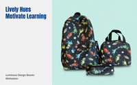 Cartoon Dinosaur Backpack Set, Graffiti Design, Breathable, Portable Pencil Case