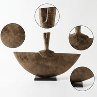 Half-Moon Fan Sculpture Modern Sculpture with Rectangular Base Minimalist Sculptural Decorative Piece for Interior Stylists, Art Collectors, Office