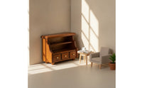 Walnut Dollhouse Display Cabinet Vintage Miniature Display Cabinet Wood Miniature Cupboard with Drawers Classic for Collectors
