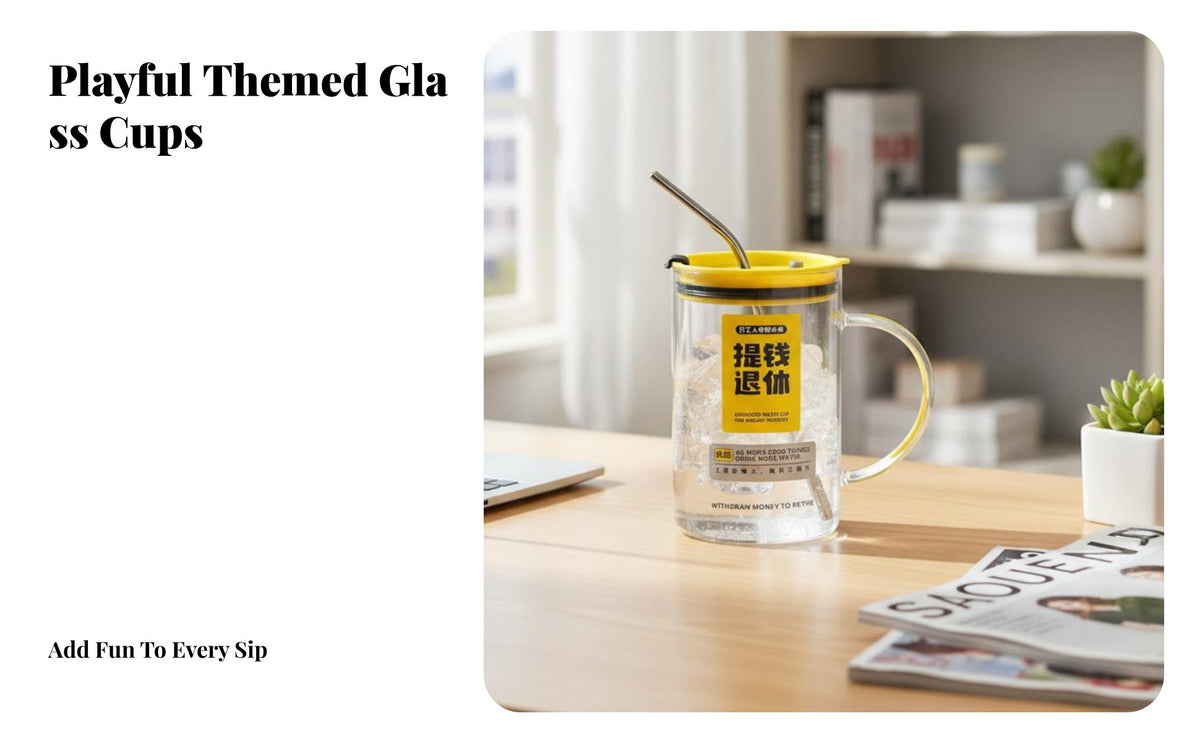High Temperature Resistant Glass Mug Handle Lid Straw Gift Idea Glass Cup with Lid and Straw Unrestricted for Students, Daily Use, Home