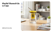 High Temperature Resistant Glass Mug Handle Lid Straw Gift Idea Glass Cup with Lid and Straw Unrestricted for Students, Daily Use, Home
