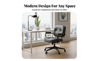 360-Degree rotate Armless Upholstered Rolling Chair Stylish Design Vanity Stool dense seat pad Office Furniture Ergonomic Curved spinerest for Students, Women, Teens, Study Room, Bedroom, Workstation