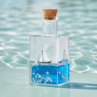 Creative Drifting Bottle Desktop Ornament with Fluid Motion - Pirate Ship Micro Landscape DIY Decor