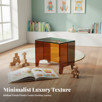 Transparent Color Block Acrylic Bench Minimalist Design Low Stool Elegant Appearance Vanity Seat Multi-Purpose for Children, Adults, Homeowners, Entryway, Living Room, Dressing Area, Bathroom