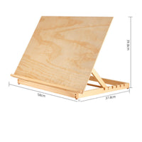 2 in 1 Portable Art Easel Set Writing Ledge Foldable Drawing Easel Sturdy Wooden Sketch Board Non-Slip Feet for Studio