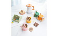 Wooden Tea Party Set Painted Plaything Smooth Edges