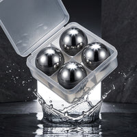 Storage Box with Stainless Steel Whisky Stones for Home Bar, Round Ice Ball Drink Chiller for Man Cave, Gift for Him and Gift Men
