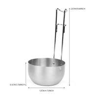 Quick-Heating Stainless Steel Pot Lightweight Pot with Pouring Spout Compact Butter Warmer Small-Capacity for Camping, Rv