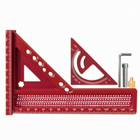 Anodized Metal Carpenter Square Engraved Markings Angle Gauge Detachable Marking Ruler Wear-Resistant for Carpenters, Woodworkers, Woodworking Shop