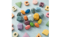 16 Pieces Wooden Stacking Stones Faceted Stacking Stones Open Ended Play