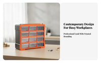 Pull-out Drawers 12-Drawer Parts Organizer Compact Size Small Parts Organizer Easy to Sort Drawer Storage Cabinet Quick Item View
