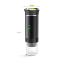 LED Display Portable Espresso Machine Transparent Chamber USB Rechargeable Espresso Machine Hot Extraction Travel Coffee Brewer Perforated Band