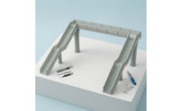 Miniature Model Overpass with Stairways Assembled Pedestrian Overpass for Train Stations
