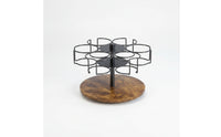 Tumbler Organizer with Wooden Base Countertop Tumbler Holder Rack Stylish Rotating Cup Organizer for Collectors, Kitchen