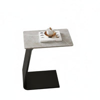 Slide-Under Design C-Shaped Snack Table Modern design C-Shaped Couch Table Movable Household Furniture Space-Saving for Apartment Dwellers, Home Workers, Homeowners, Small Spaces, Living Room, Bedroom