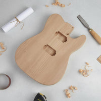 Ready to Paint Unfinished Electric Guitar Body Double Humbucker Route Hardwood Guitar Body Pre-Drilled Sanded Polished for Luthiers, Custom Projects