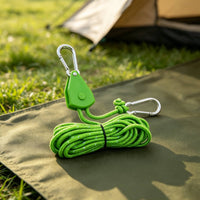 Reflective Guyline with Pulley Adjustable Tent Rope with Carabiner Multi-Purpose Tent Guy Line High-Visibility for Campers, Backpackers, Camping