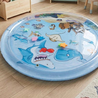 Underwater World Water Play Mat Raised Edge Inflatable Water Mat Round Children's Toy PVC for Babies