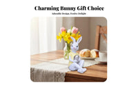 Cute Design Easter Bunny Figurine Vivid Details Bunny Holding Egg Ornament Great Gift Idea Resin Rabbit Statue Rustic Charm for Children