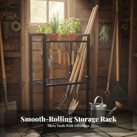 Large Capacity Garden Tool Storage Rack Multi-Purpose Garden Tool Organizer Sturdy & Long-Lasting Shovel and Rake Organizer Heavy Duty for Gardeners, Farmers, Outdoor, Shed, Patio, Basement