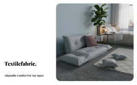 advanced Fabric Upholstery Armless Low Sofa Modern Minimalist design Lounge Seat No Installation Needed Floor Chair Comfortable Design for Teenagers, Meditators, Living Room, Apartment, Playroom, Meditation Corner