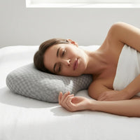 Pressure Relief Ear Hole Pillow Soft Side Sleeper Pillow Dipped Edge Contoured Cushion Rounded Corners