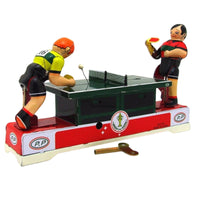 Hand-Crank Racket Sport Game with Key Retro Tinplate Racket Sport Toy Colorful Tinplate Toy with Table Tennis Figures for Bookshelf