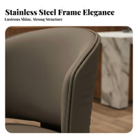 Italian Design Stainless Steel Kitchen Island Chair Light Luxury Design Upholstered Bar Stool Comfortable Cushion Modern Kitchen Island Stool Ergonomic Backrest for Adults, Homeowners, Business Owners, Restaurant, Cafe