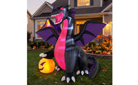 Inflatable Dragon with Pumpkin Lighted Inflatable Dragon Outdoor Yard Decoration for Homeowners, Lawn