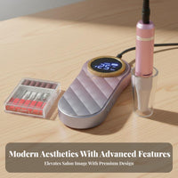 Portable Electric Powered Cuticle Tool Adjustable Speed Portable Nail Forward & Backward Rotation USB-Charged Electronic Filing Tool Set for Women