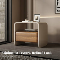 Minimalist Design Single-Drawer Bedside Table Modern design Bedroom Furniture Luxury Feel Nightstand accessible Shelf for Homeowners, Apartment Dwellers, Students, Dorm Room, Hotel, Office, Entryway