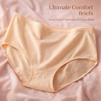 Women's Pants with Full Coverage Briefs for Everyday Wear, Comfortable Mid Rise Knickers for Plus Size Breathable Solid Color