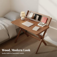 Solid Wood Folding Desk Sturdy Construction Folding Desk Easy Assembly Foldable Study Table for Students, Children, Bedroom