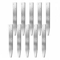 10 Pieces Concrete Form Stake Anti-Rust Coating V-Head Concrete Stake Flat Metal Form Pin Pre-Drilled Holes Formwork Accessory