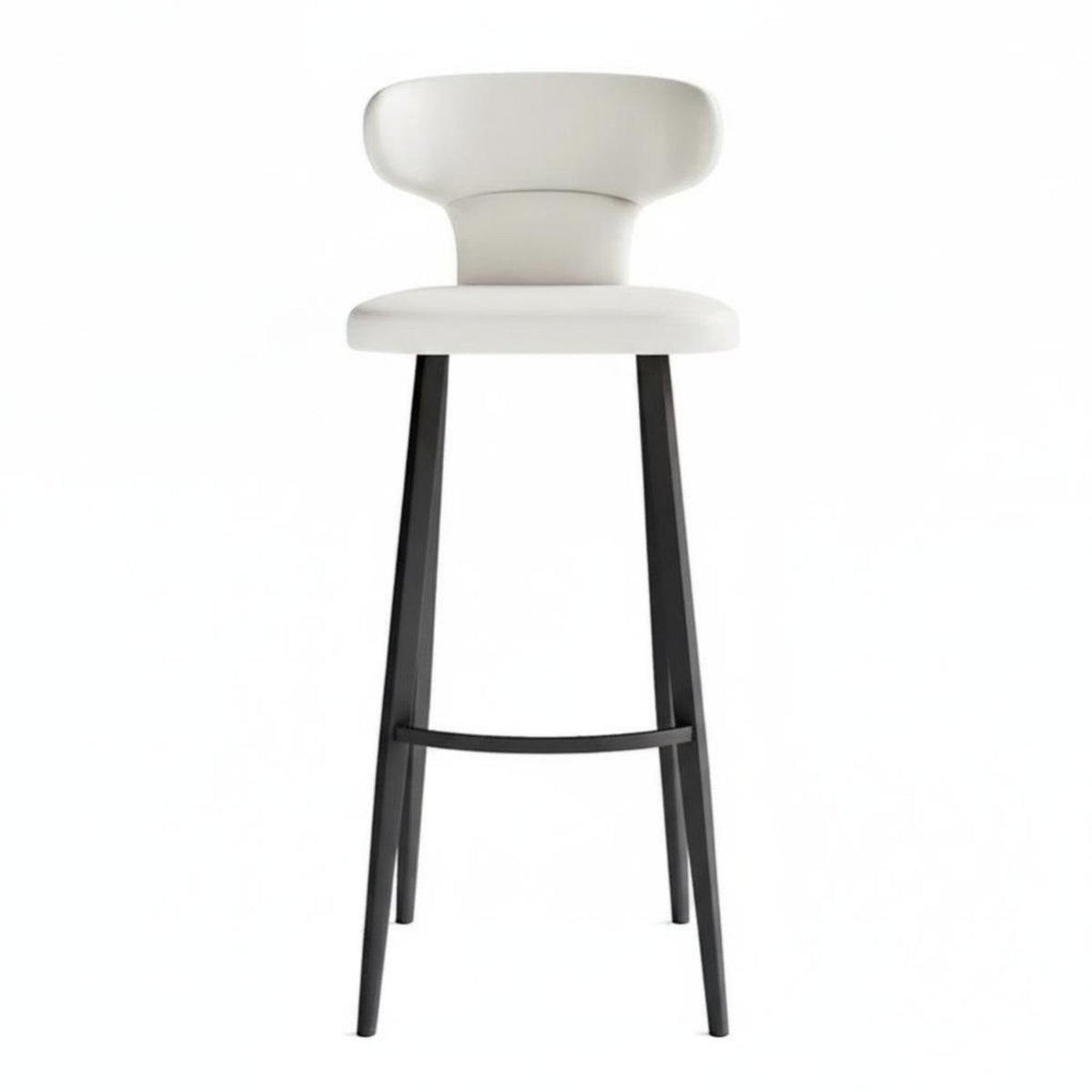 Light Luxury Design Upholstered Stool with Backrest Comfortable Bar Chair Built-in Footrest Seating Furniture Textured Upholstery for Homeowners, Cafe Owners, Adults, Kitchen Island, Dining Room, Restaurant, Lounge