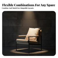 Modern Minimalist Design Cushioned Loveseat and Chair Group Thick Cushions Metal Frame Loveseat and Table Set High-Rebound Cushion Commercial Furniture Ergonomic Design for Interior Designers, Homeowners, Families, Coffee Shop, Bar, Hotel, Lounge Area