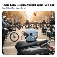 Double Visor Helmet 3C Certified Double Visor Warm Lining Shielded Headwear