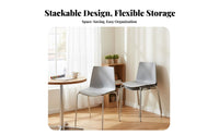 Nordic design aesthetic Stackable Molded Plastic Seat Space-Saving Armless Shell Chair Modern Design Seating Furniture Lightweight for Restaurant Owners, Apartment Dwellers, Conference Room, Reception Area, Kitchen, Events