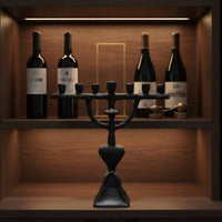Candelabra Matte Black Tabletop Centerpiece Sculptural for Mantel, Hotel Lobby