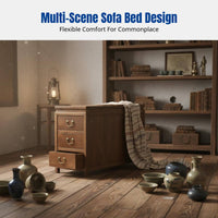 Chinese Luohan Bed, Solid Wood Sofa, Sliding Daybed, Meditative Design, Walnut, Living Room, Storage Drawers, Modern Design