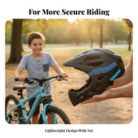 Kids Full Face Helmet With Safety Glow Child Versatile-Sport Helmet Ventilated Adjustable Fit for Young Children