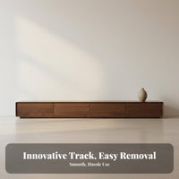 Mid-Vintage Contemporary Television Stand Sturdy Construction Walnut Finish TV Console No Formaldehyde Walnut Entertainment Cabinet