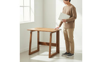 Simple Design Solid Wood Folding Desk Multi-Use Solid Wood Computer Desk Compact Foldable Study Table Sturdy for Renters, Small Apartment