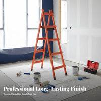 Carbon Steel Folding Ladder Foldable Design Folding Stepladder Stable Heavy Duty Herringbone Ladder for Carpenters, Homeowners, Home, Workshop, Garage